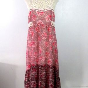 Free People Crochet Festival Maxi Dress Size 8
